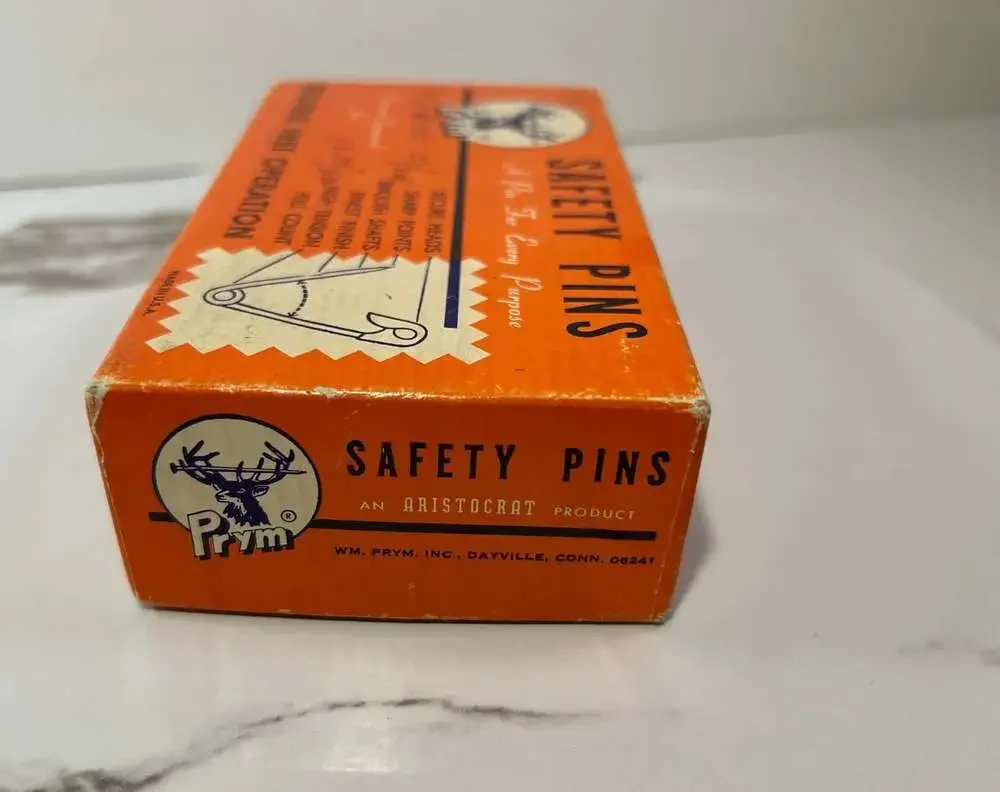Rare Vintage USA Prym Safety Pins Brass Size 00 Gilt Gold Plated 10 Gross